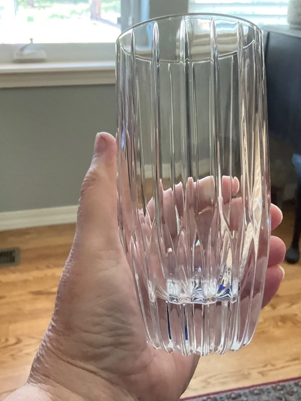 Pair of Mikasa Park Lane crystal highball glasses.  Clear. EUC